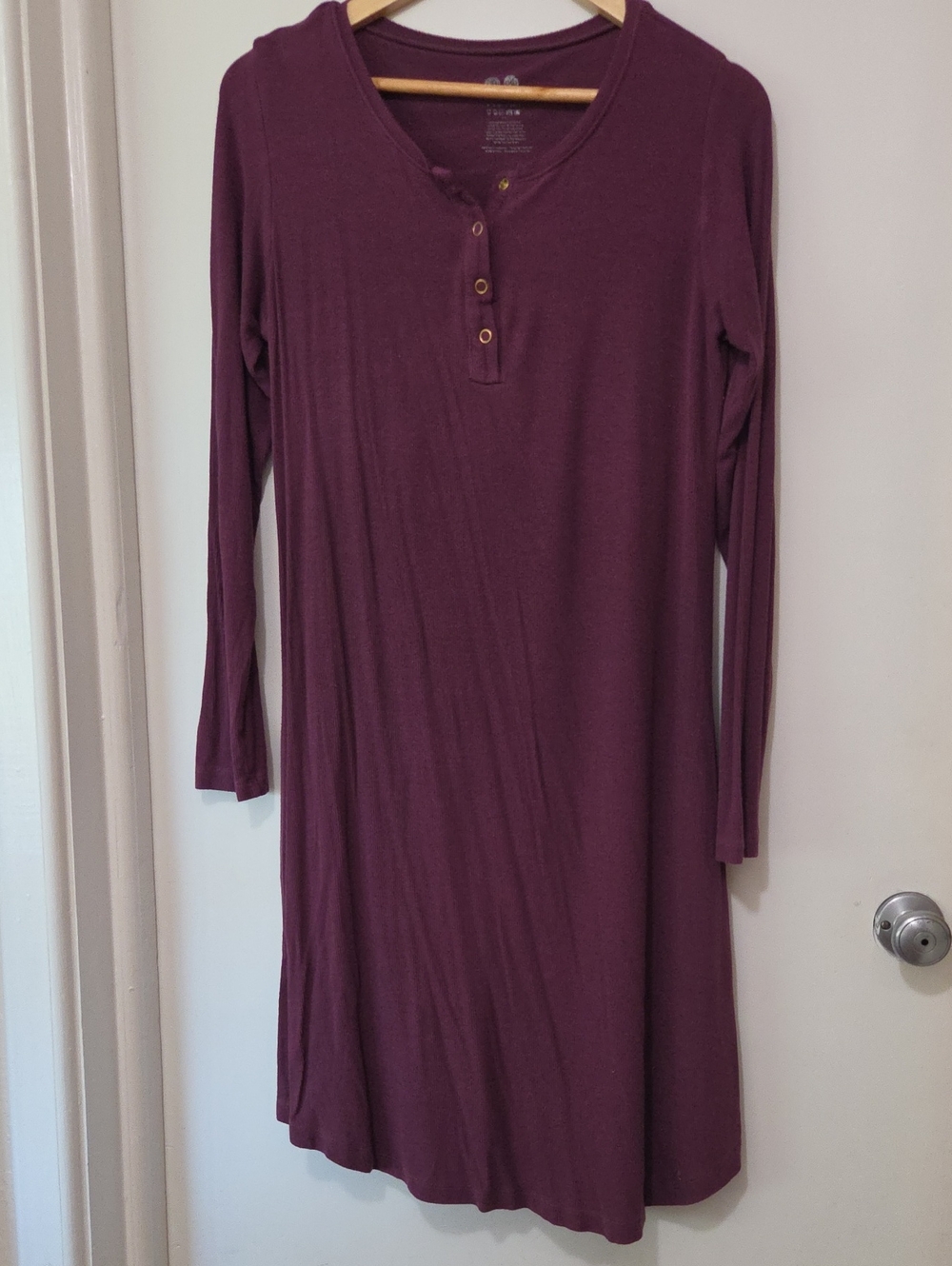 Kindred Bravely Plum Long Sleeve Henley Dress